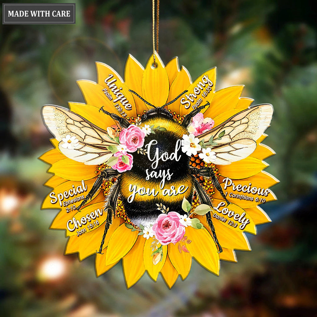 Floral Bee God Says You Are Ornament