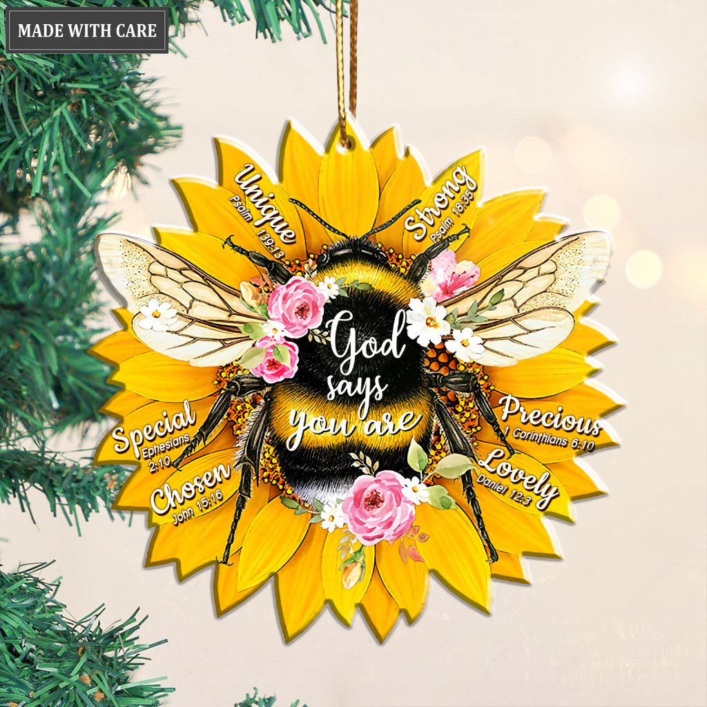Floral Bee God Says You Are Ornament