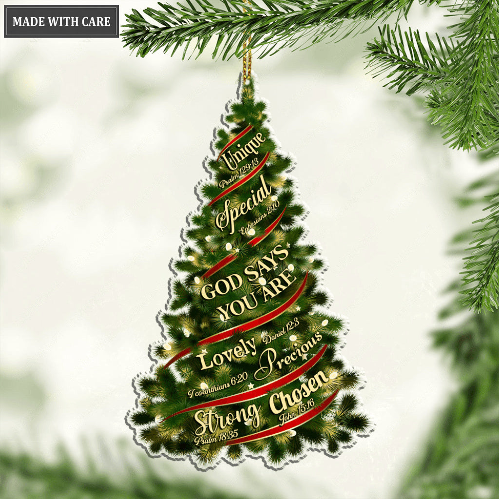Holiday Christmas Tree God Says You Are Ornament