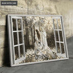Jesus Walking In The Forest Window Frame Wall Art