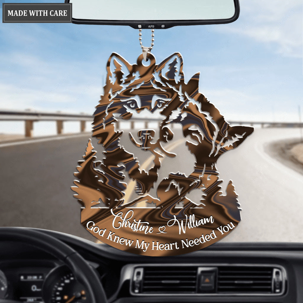 Loving Wolves God Knew My Heart Personalized Ornament