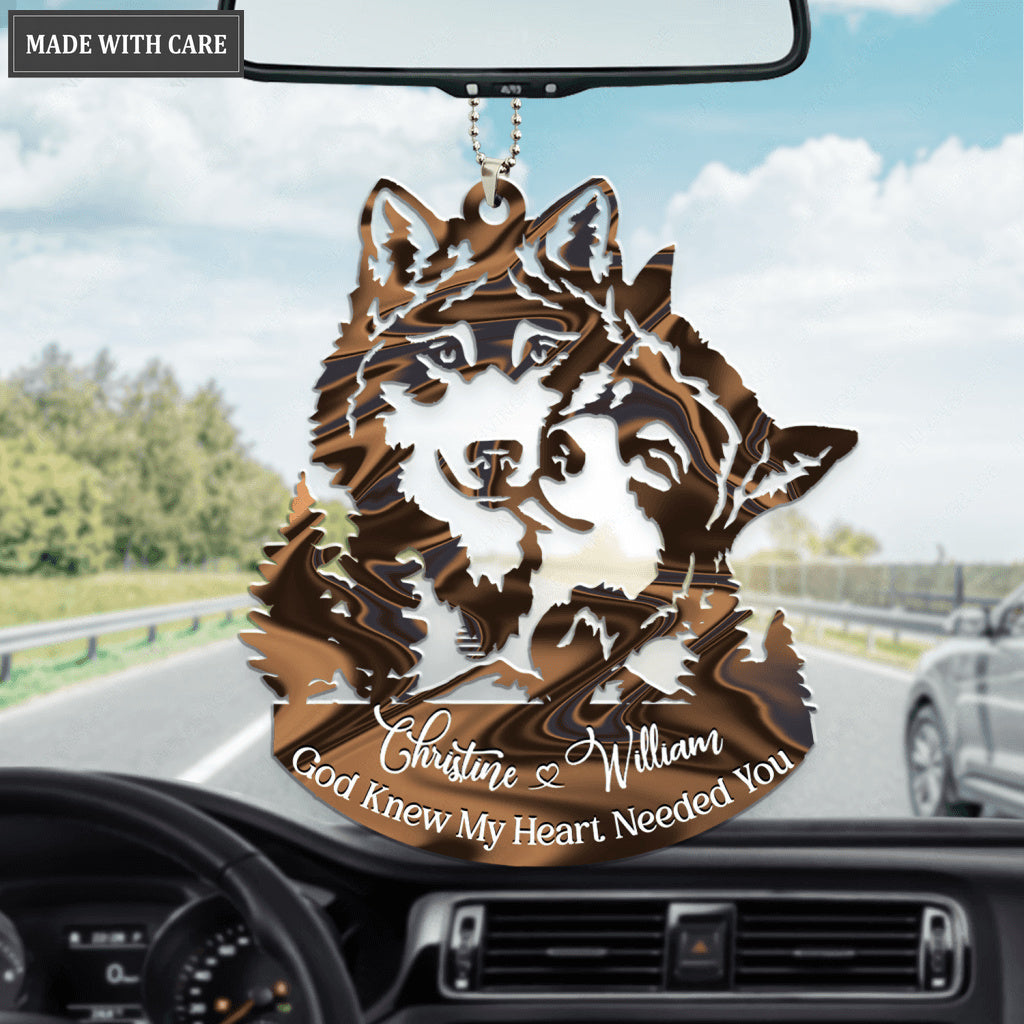 Loving Wolves God Knew My Heart Personalized Ornament
