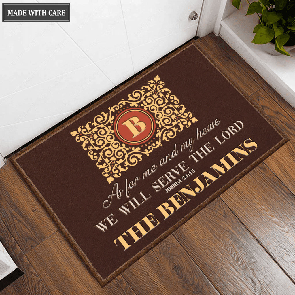 Expressions Monogrammed Serve The Lord Personalized Doormat