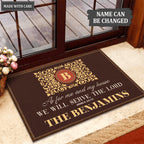 Expressions Monogrammed Serve The Lord Personalized Doormat