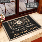 Personalized The Lord Me And My House Will Serve Monogrammed Doormat