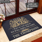 Rustic Tree Serve The Lord Personalized Doormat