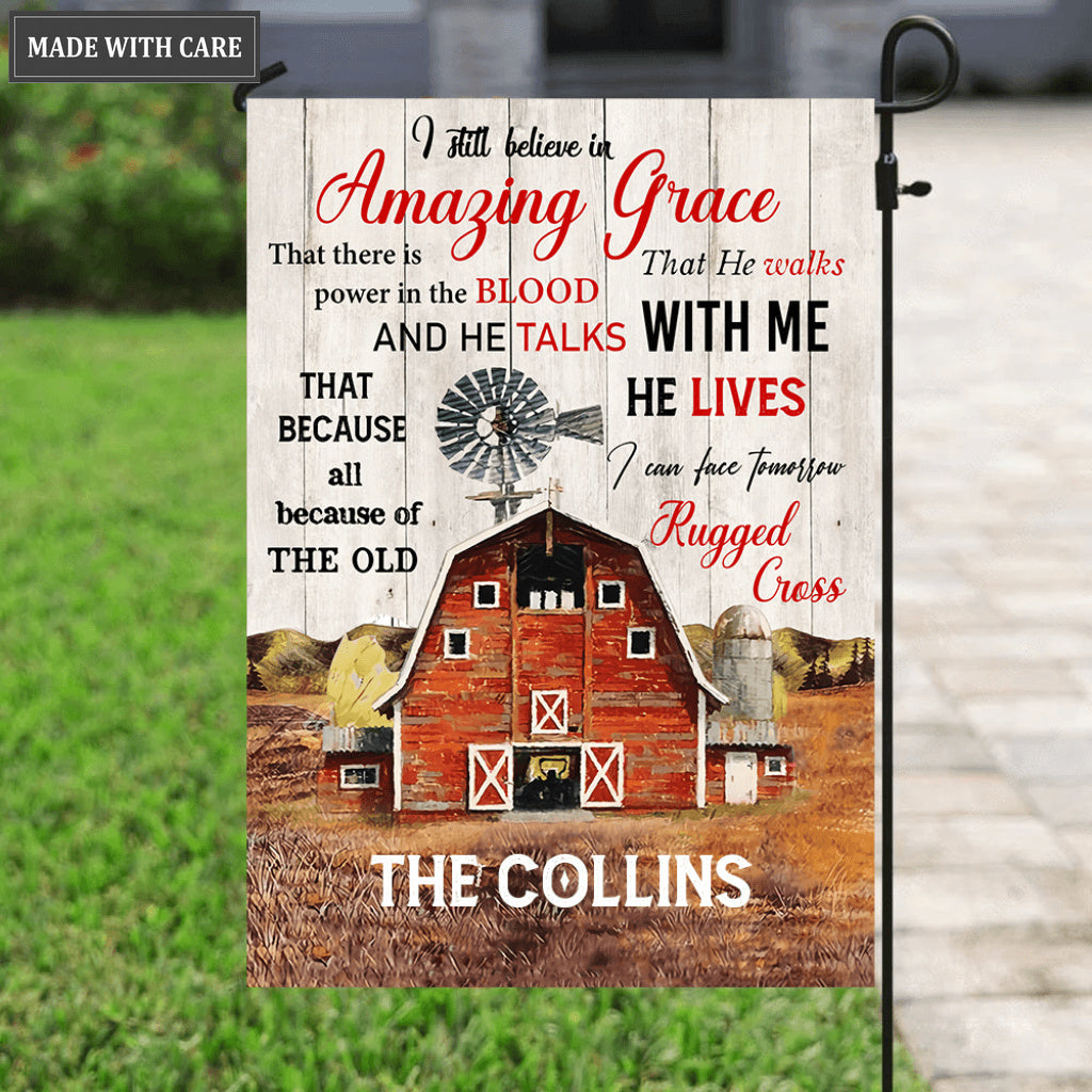Personalized Grace Family Garden Flag