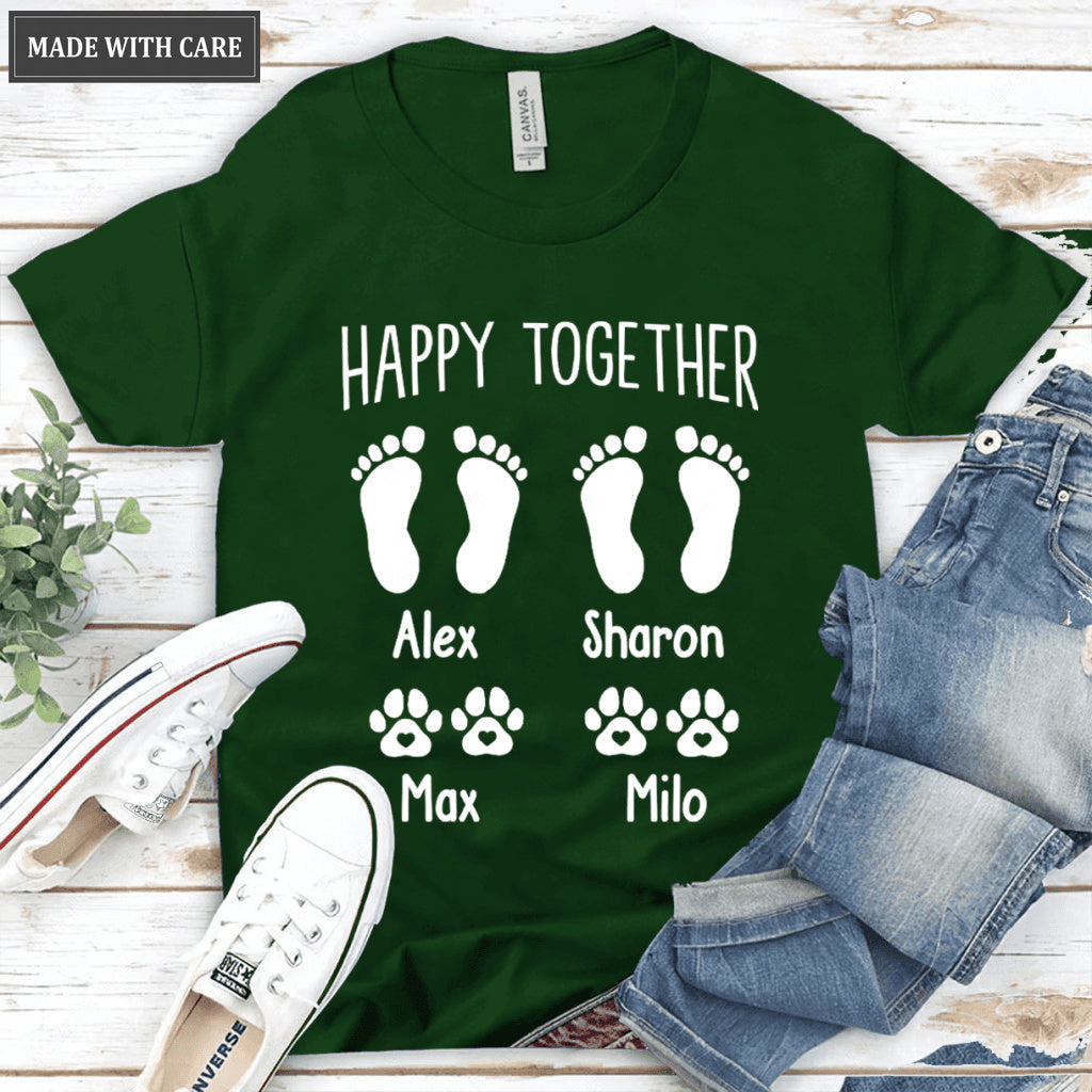 Happy Together Dog Paw and Barefoot T-Shirt