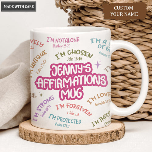 Affirmations Mug, Daily Affirmation I am - Personalized Custom Mug