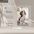 Pet Memorial Gift Pet Loss Gift Pet Bereavement Gift - Personalized Acrylic Plaque