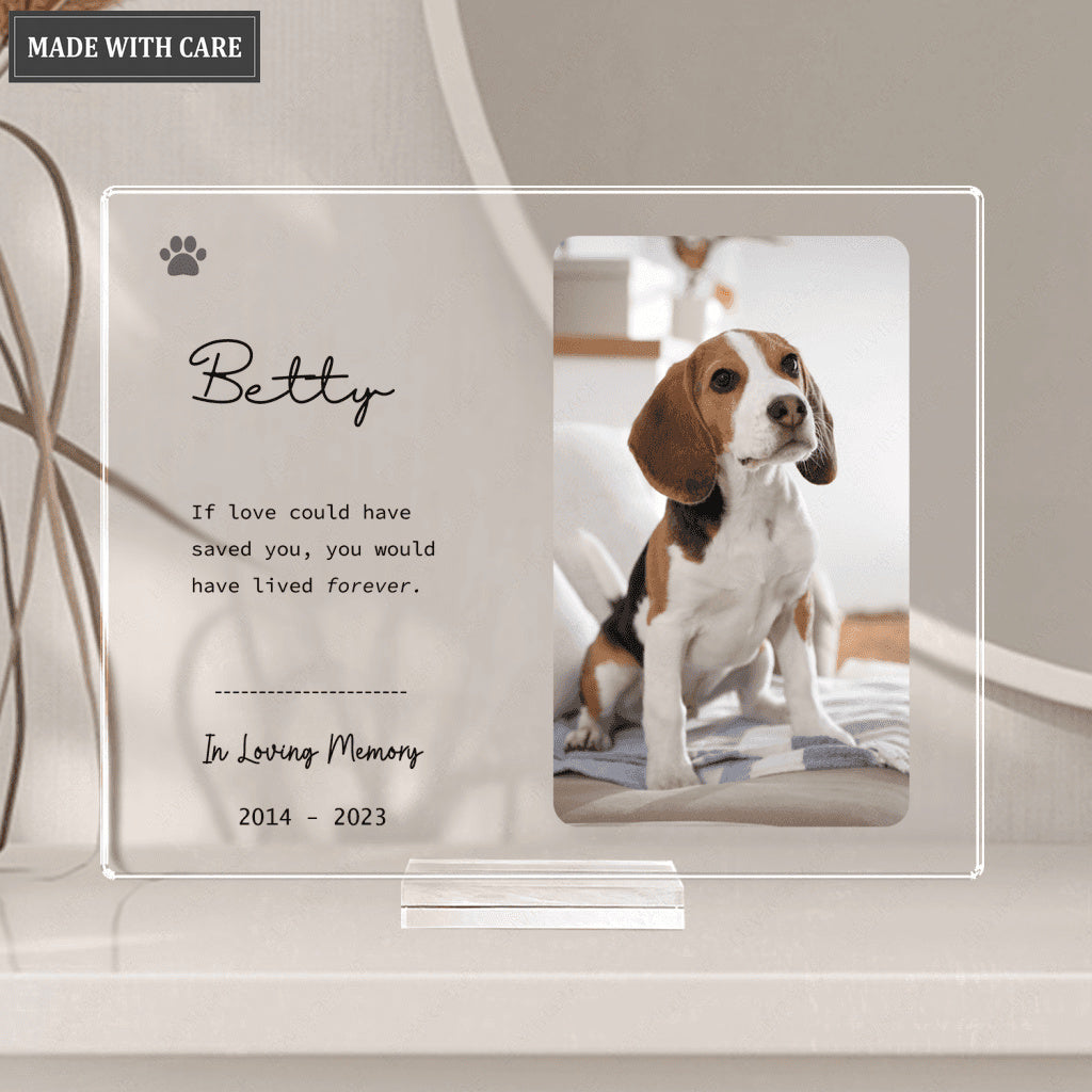 Pet Memorial Gift Pet Loss Gift Pet Bereavement Gift - Personalized Acrylic Plaque