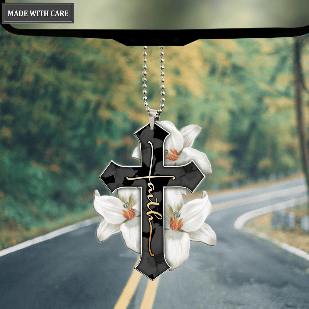Lily Faith Cross Ornament