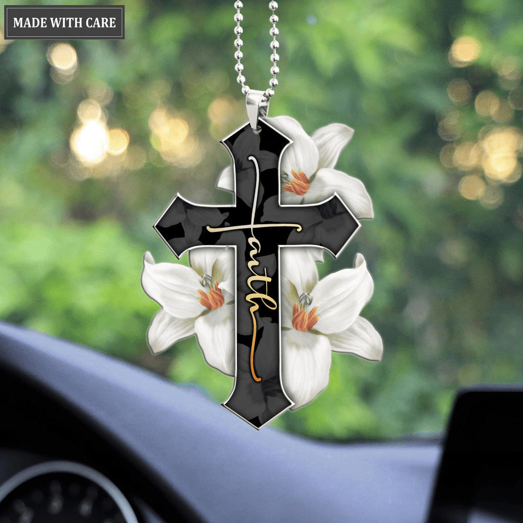 Lily Faith Cross Ornament