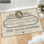 Printfamily M50 Luxury Monogram Collection As For My House Personalized Doormat