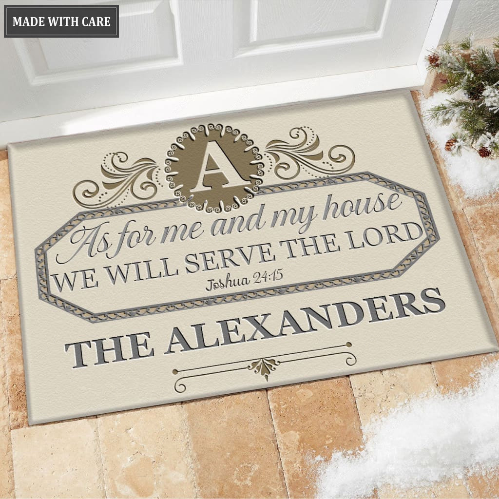 Luvingrace M50 Luxury Monogram Collection As For My House Personalized Doormat