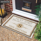 Printfamily M53 Luxury Monogram Collection Holy Spirit Personalized Doormat