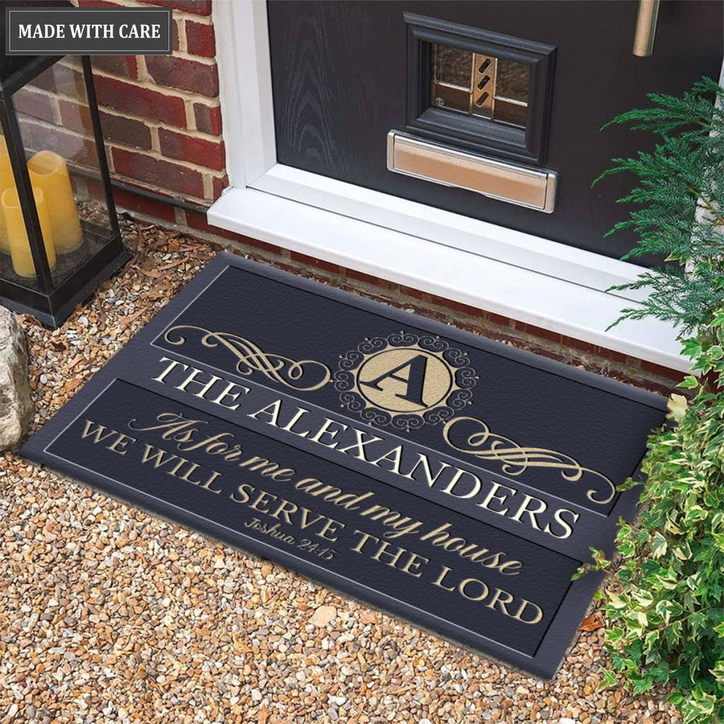 Luvingrace M54 Luxury Monogram Collection As For My House Personalized Doormat