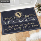 Printfamily M54 Luxury Monogram Collection As For My House Personalized Doormat