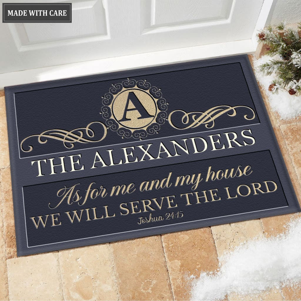 Luvingrace M54 Luxury Monogram Collection As For My House Personalized Doormat