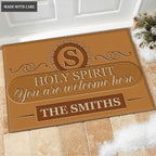 Printfamily M55 Luxury Monogram Collection Holy Spirit Personalized Doormat