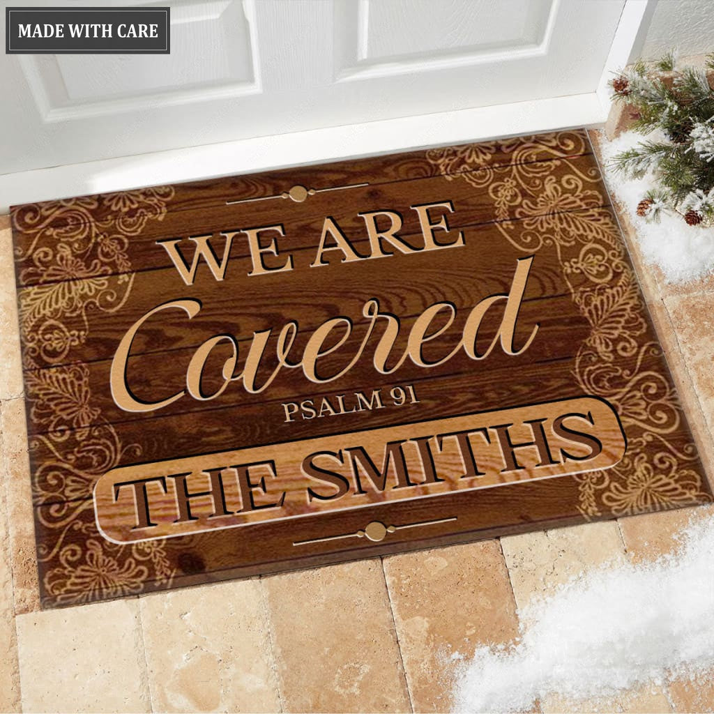 Luvingrace M56 Decorative Monogram Collection We Are Covered Personalized Doormat