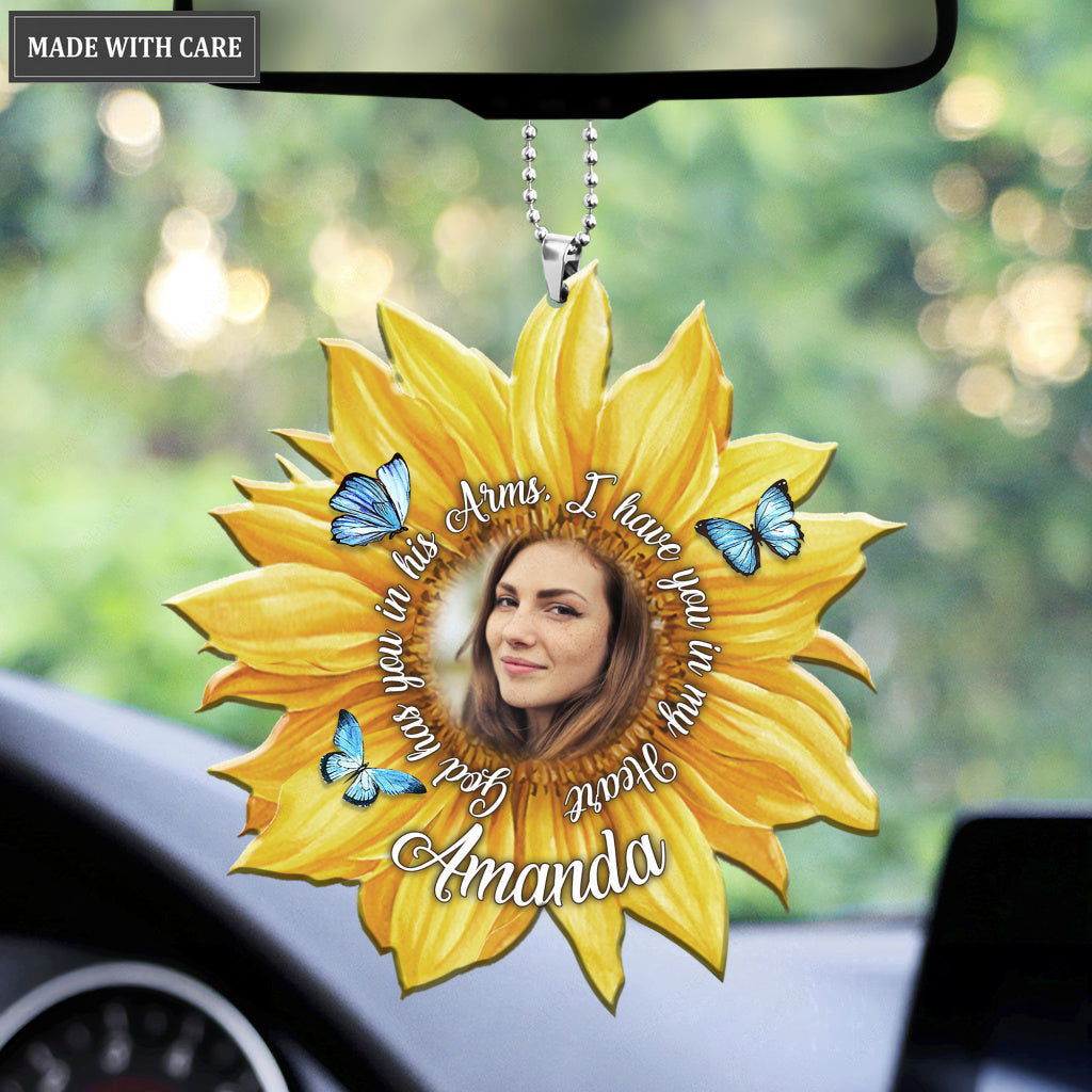 Personalized Sunflower God Has You In His Arms Ornament