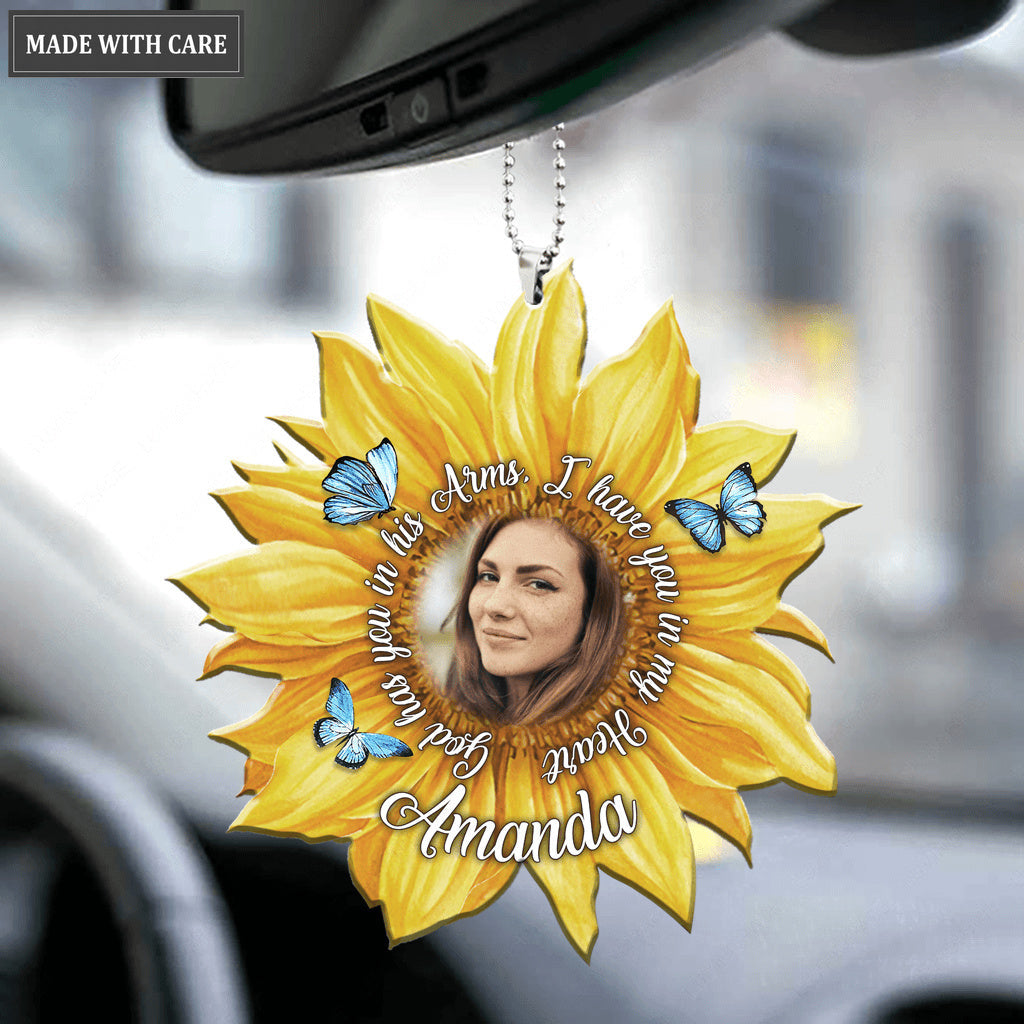 Personalized Sunflower God Has You In His Arms Ornament