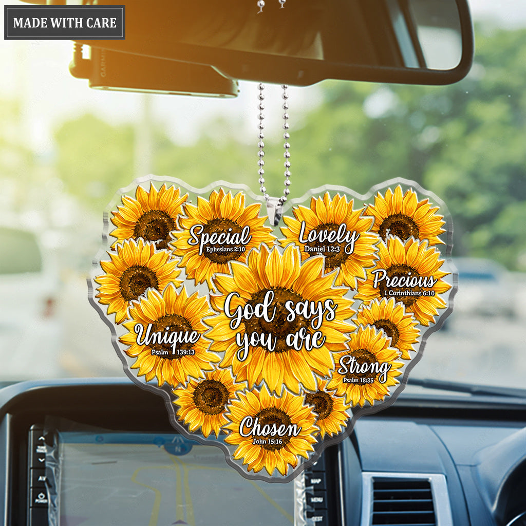Sunflower Heart God Says You Are Ornament