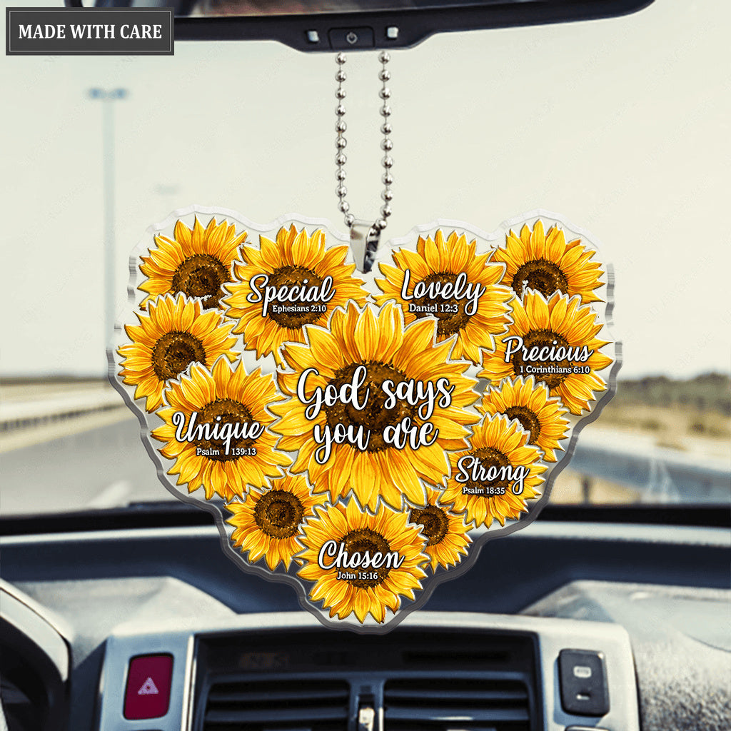 Sunflower Heart God Says You Are Ornament
