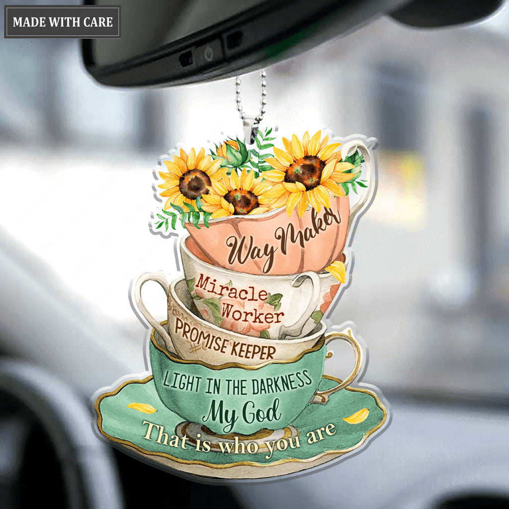 Vintage Teacups With Sunflower Way Maker Ornament