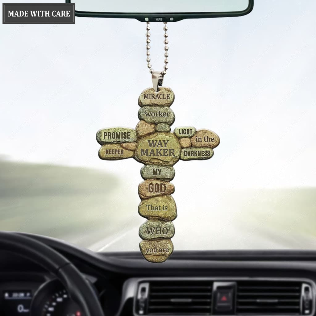 Way Maker Rock Cross Ornament