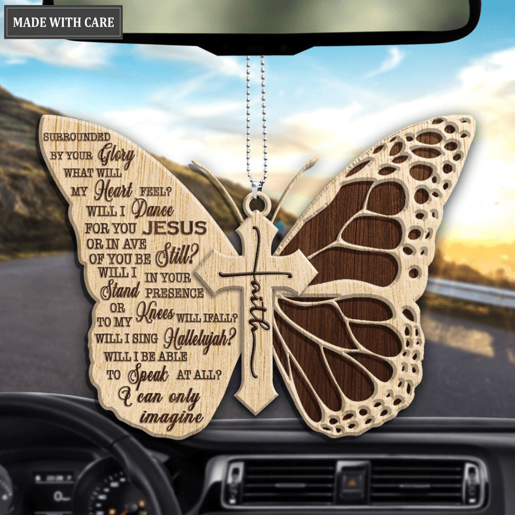 Butterfly I Can Only Imagine God Jesus Christian Lover Wood Engraved Ornaments