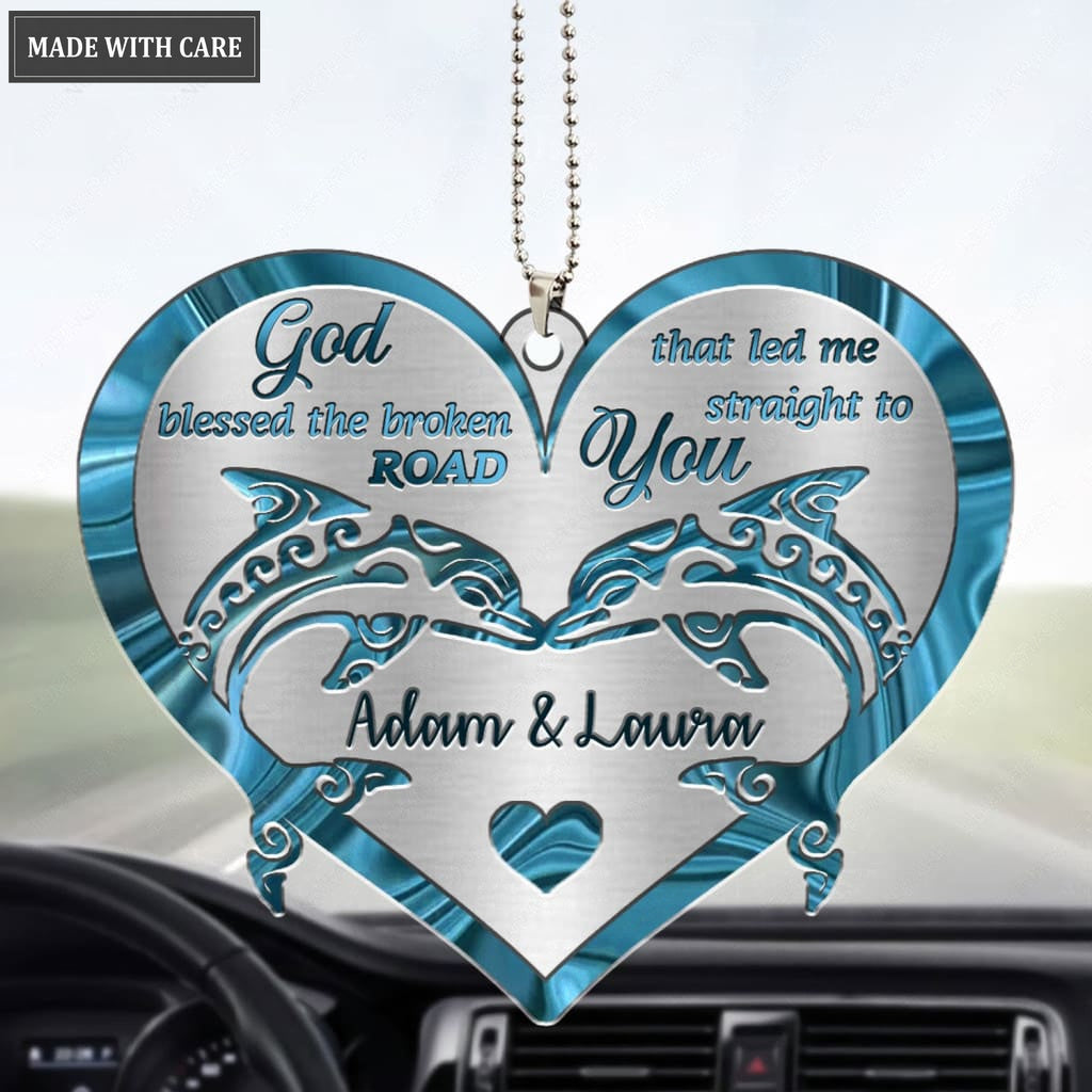Luvingrace M30 Dolphin Couple God Blessed Personalized Ornament