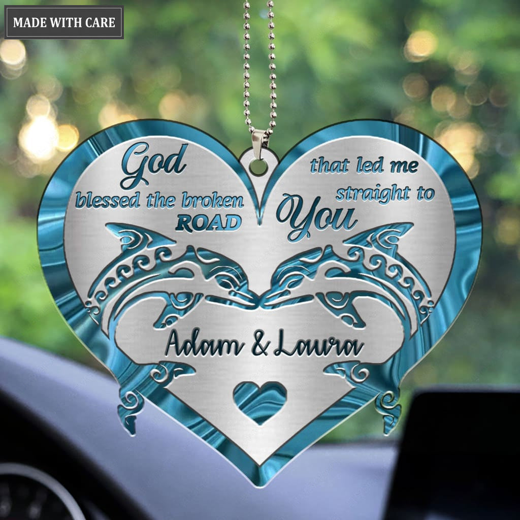 Luvingrace M30 Dolphin Couple God Blessed Personalized Ornament