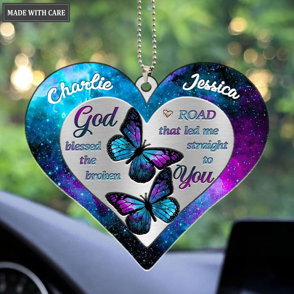 Luvingrace M31 Butterfly Couple God Blessed Personalized Ornament