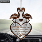 Luvingrace M32 Flamingo Couple God Blessed Personalized Ornament