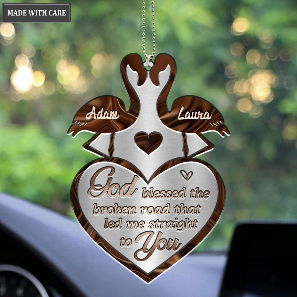 Luvingrace M32 Flamingo Couple God Blessed Personalized Ornament