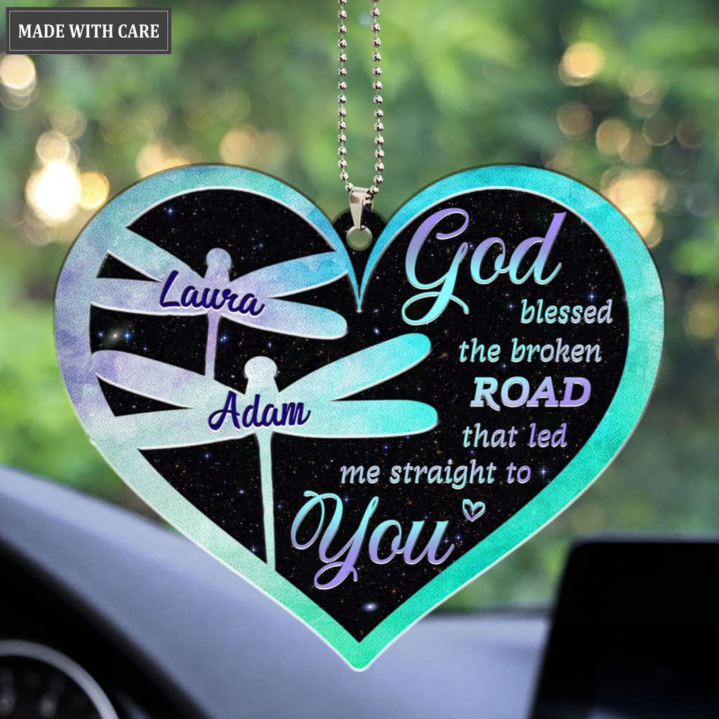 Luvingrace M33 Dragonfly Couple God Blessed Personalized Ornament