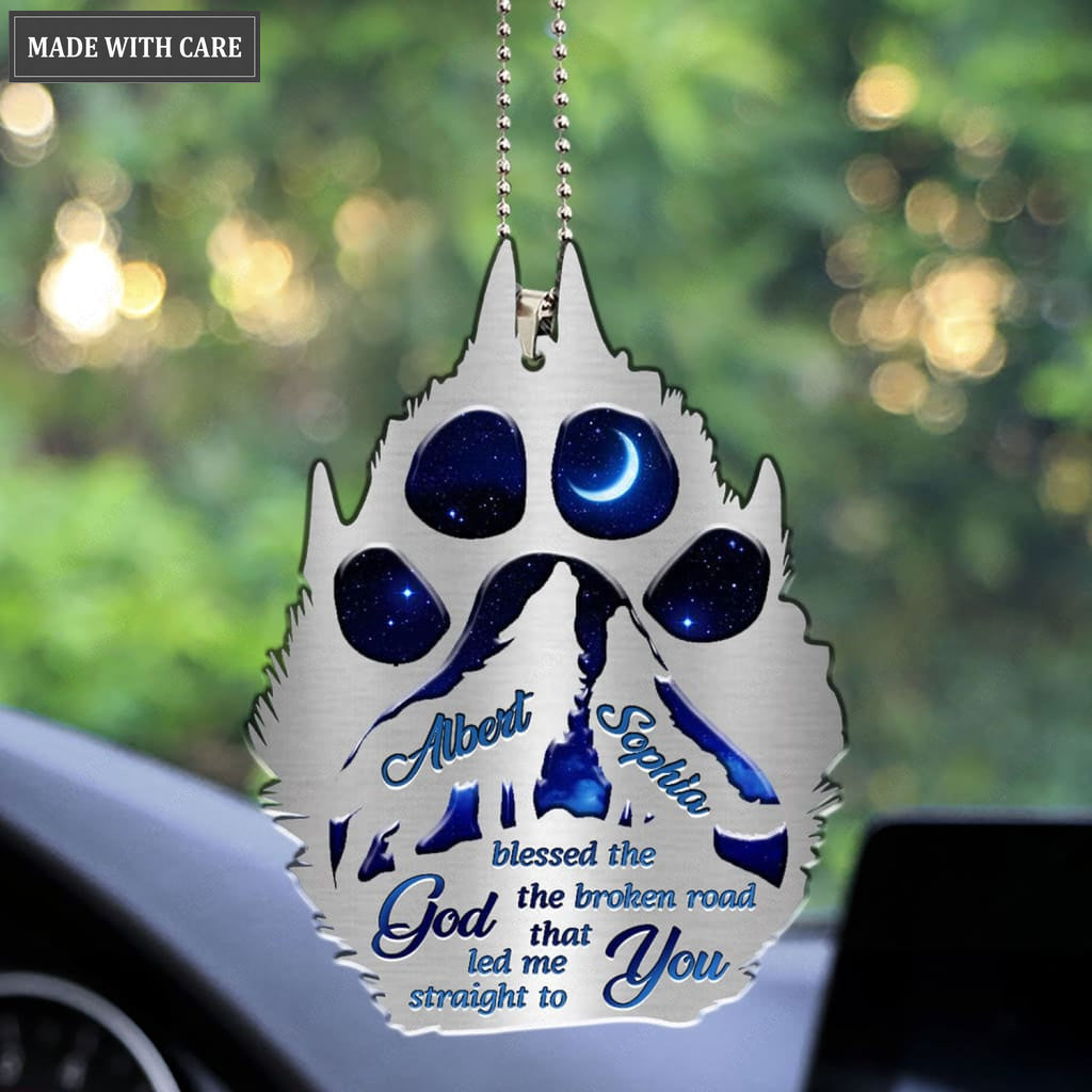 Luvingrace M34 Wolf Couple God Blessed Personalized Ornament