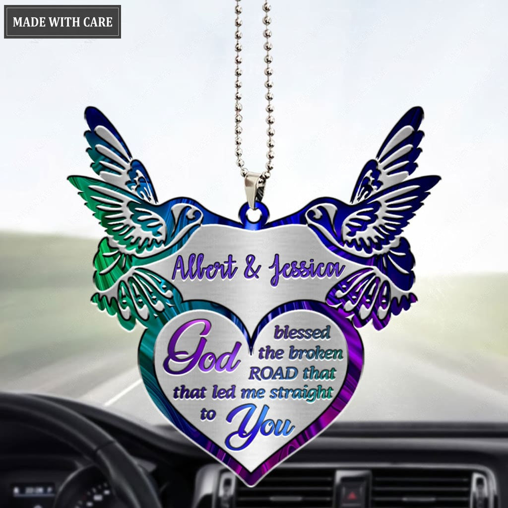 Luvingrace M35 Hummingbird Couple God Blessed Personalized Ornament
