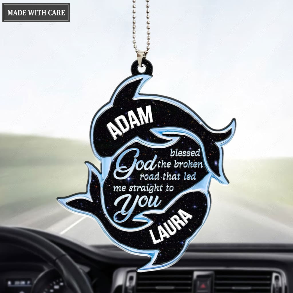 Luvingrace M37 Dolphin Couple God Blessed Personalized Ornament