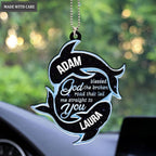 Printfamily M37 Dolphin Couple God Blessed Personalized Ornament