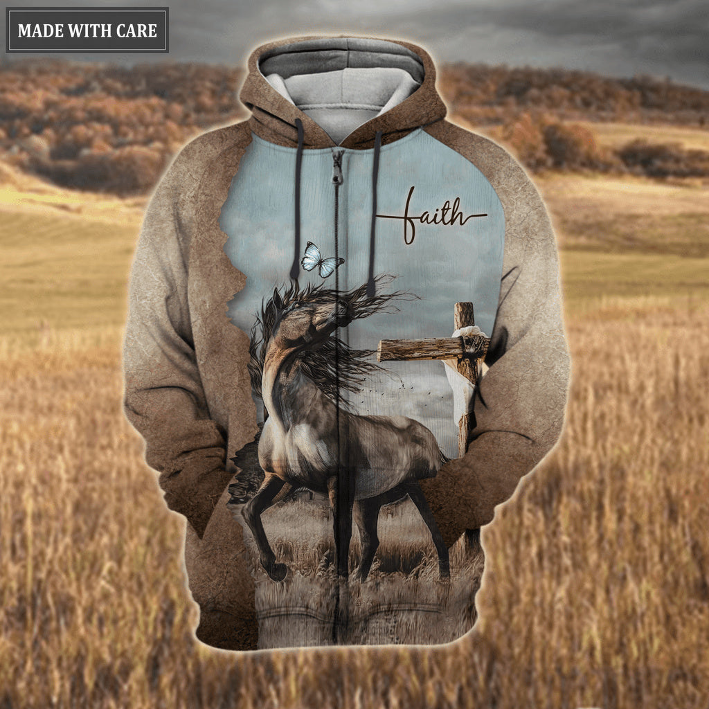 Faith Horse Cross Faith Over Fear Hoodie