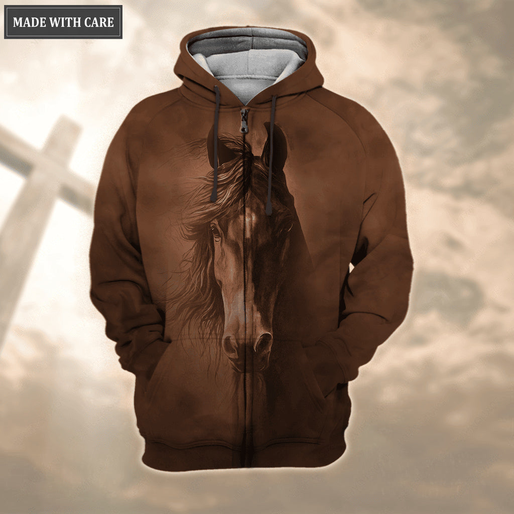 Horse Love Jesus Let Your Faith Be Bigger Than Your Fear Hoodie