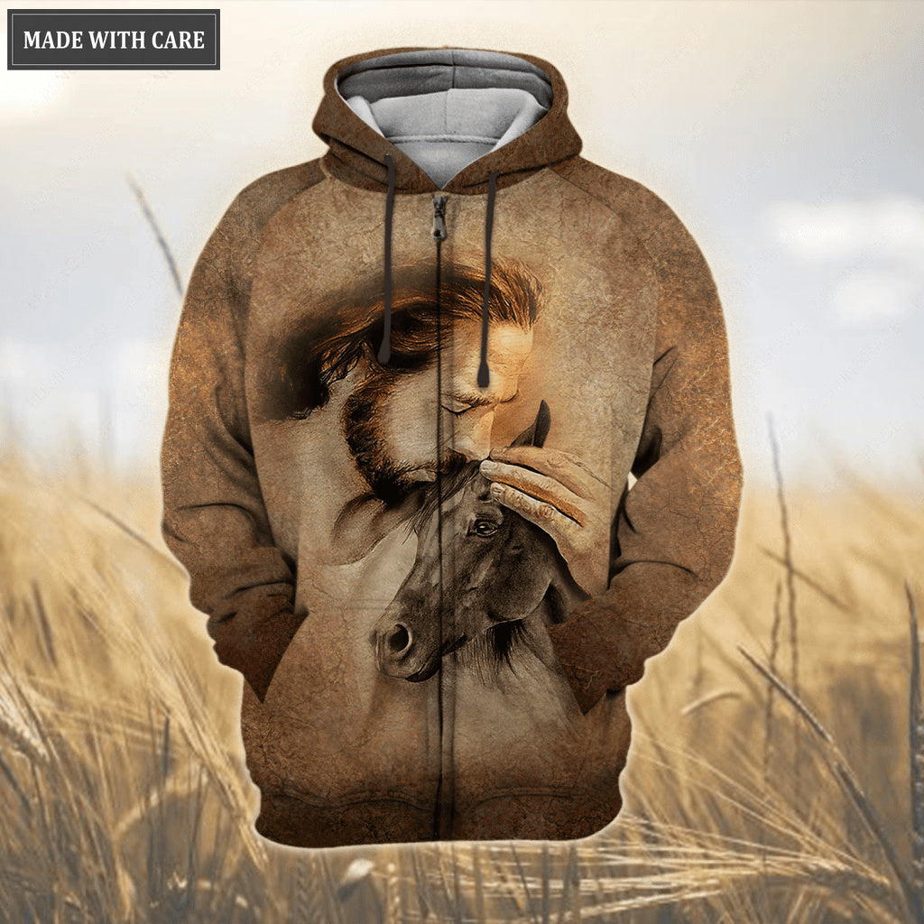 Jesus Christ Love Horse Let Your Faith Be Bigger Than Your Fear Hoodie