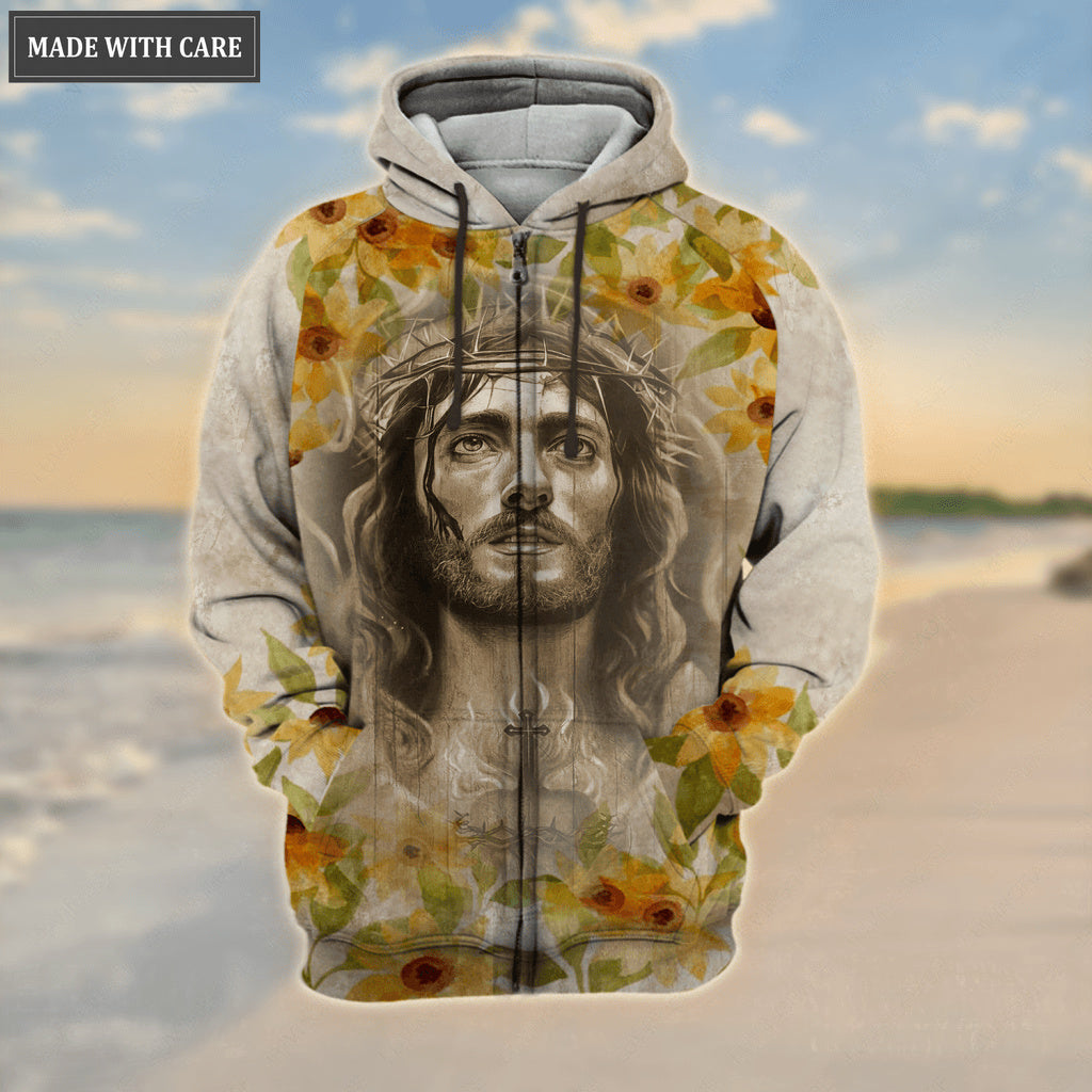 Jesus Christ Sunflower Trust In God Hoodie