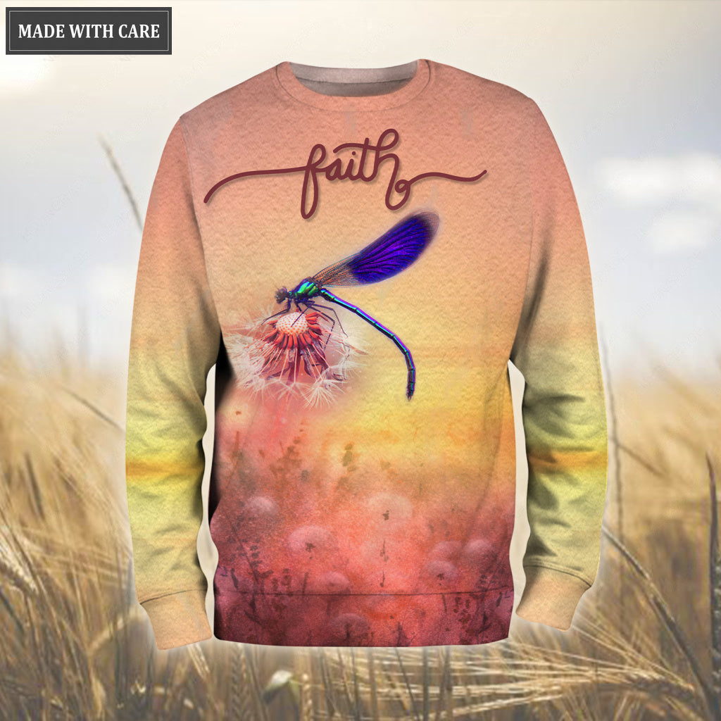Sunset Dandelion Dragonfly Jesus Cross Way Maker Miracle Worker Hoodie