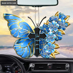 Blue Butterfly And Cross God Says you Are Ornament