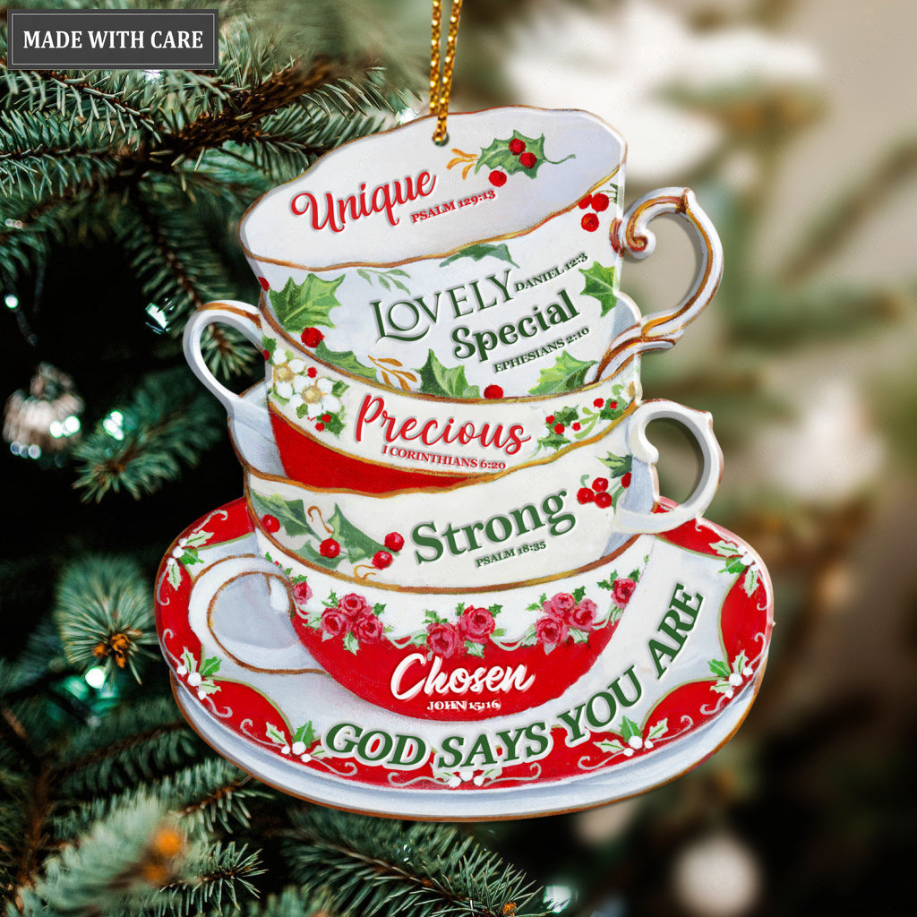 Christmas Teacups God Says You Are Ornament