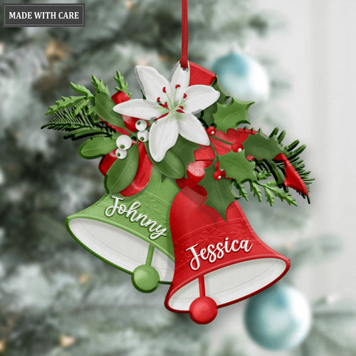 Christmas Bell Floral Personalized Ornament